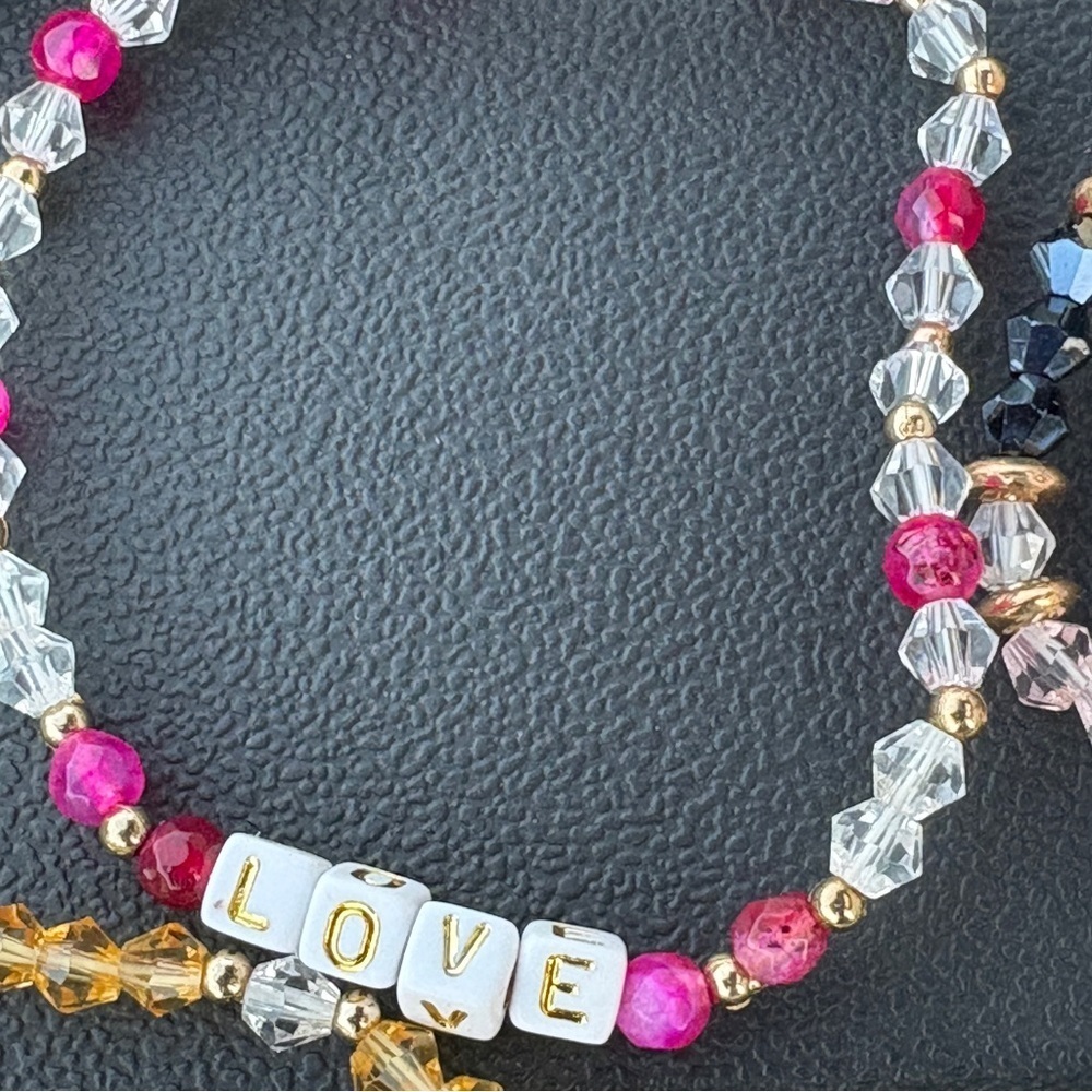 Beaded Stretch Bracelets Lot of 10 Inspirational Gifts Camp Warrior Love Be You - Picture 5 of 12